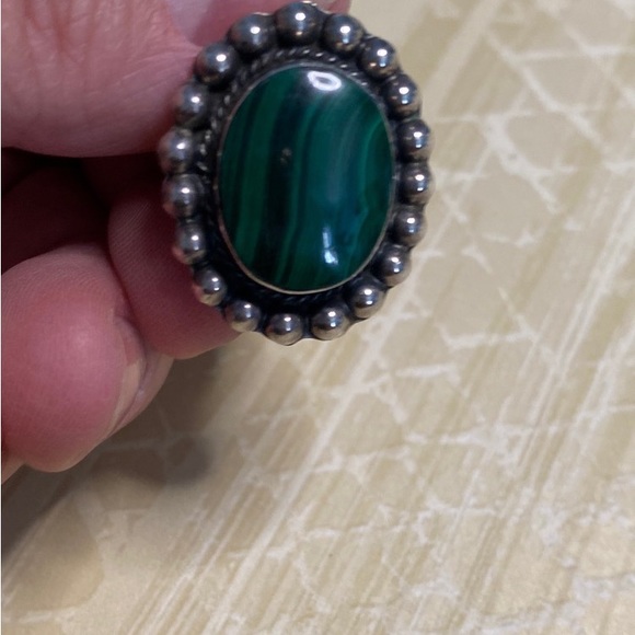 Green malachite ring - Picture 3 of 4